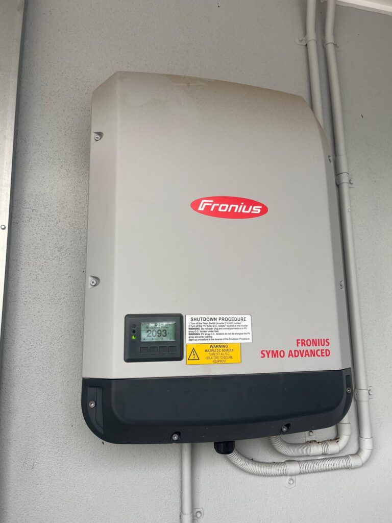 New Fronius solar inverter installed on a home