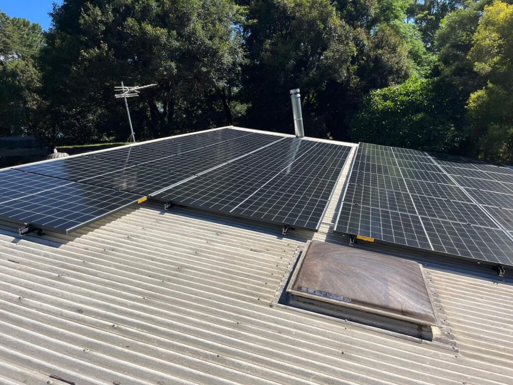 Solar panel installation on a Gold Coast home roof by JA Electrical & Solar