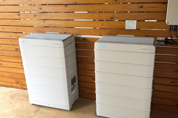 Two solar batteries installed on a Gold Coast home