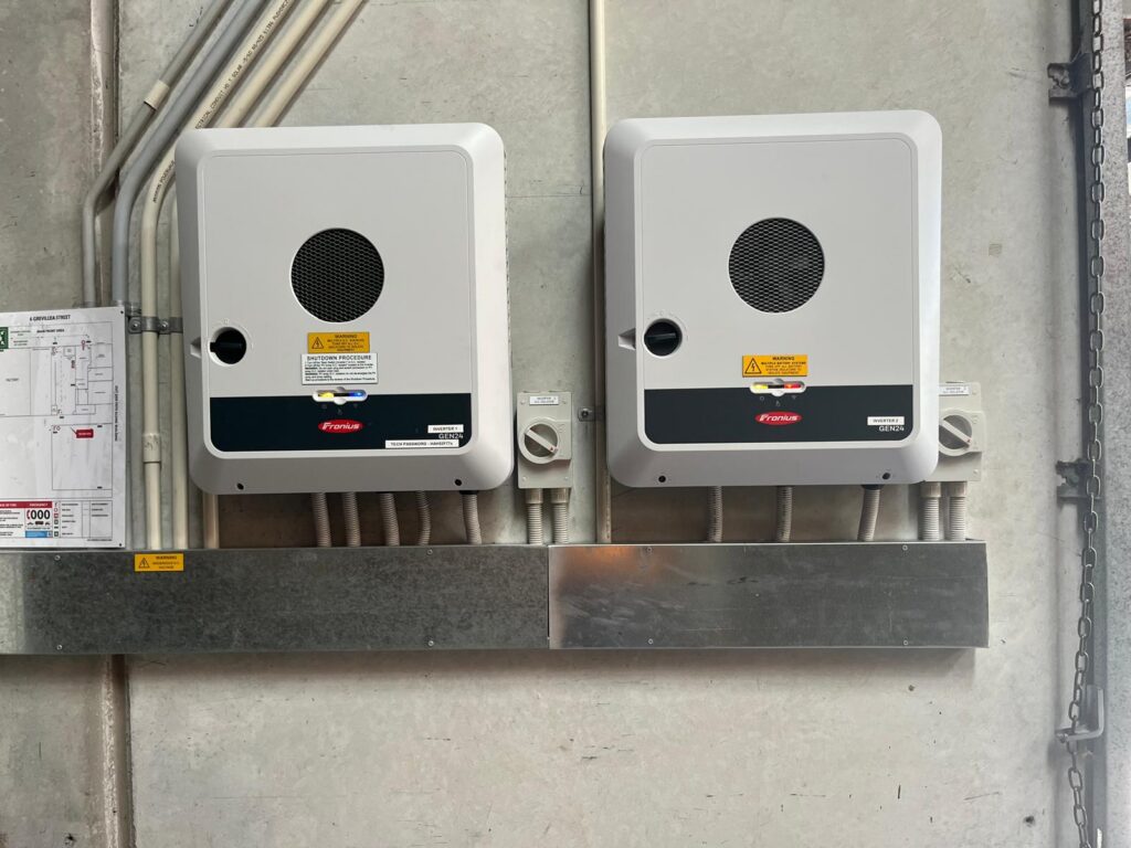 Solar inverters installed on a Gold Coast home