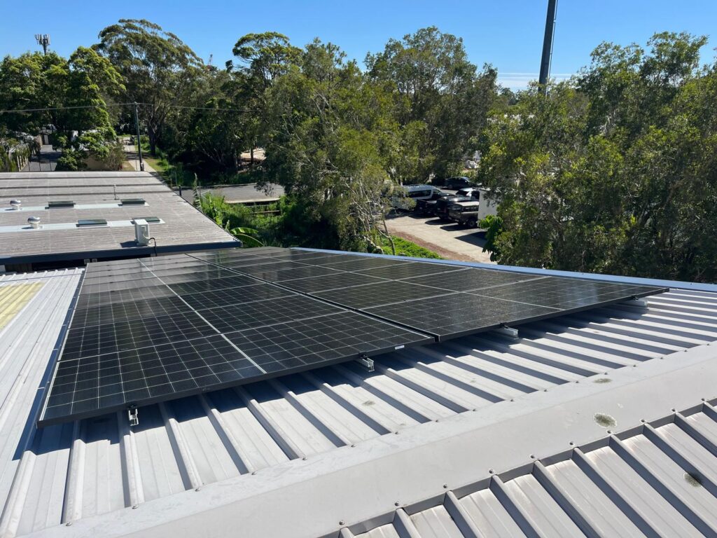 Rooftop solar panel installation on a Gold Coast home