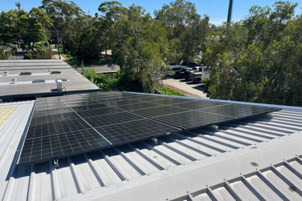 Rooftop solar panel installation on a Gold Coast home