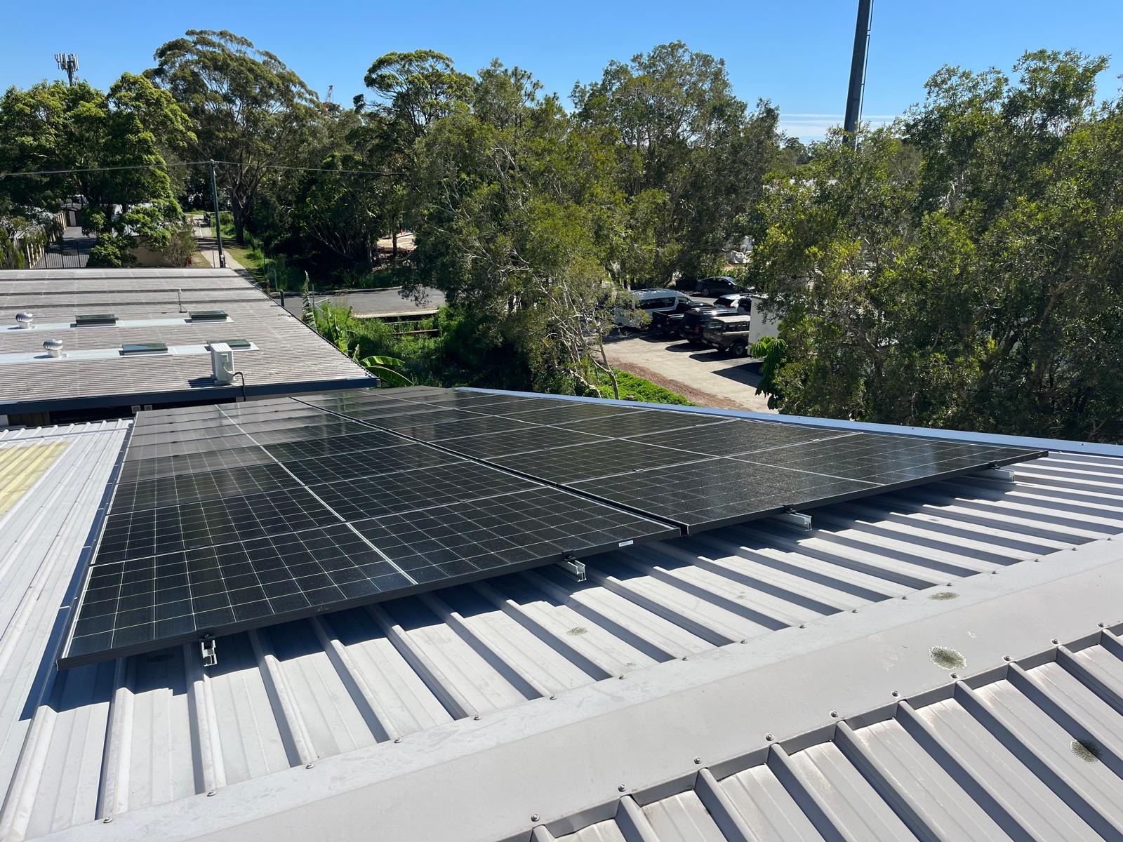 Rooftop solar panel installation on a Gold Coast home